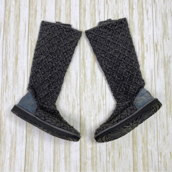 UGG Gray Classic Cardy Sweater Boots Booties - Picture 6 of 12